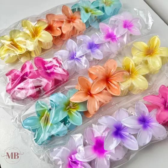 Kit 3/6/12 Piranha Para Cabelo Flor Presilha Pregadeira Estilo Flor Acessorios Clip Moda Grande 8cm