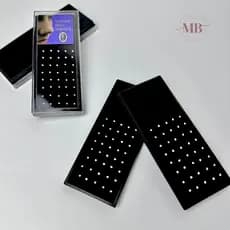 Kit 40/80 Piercing de Nariz Nostril Cristal Ponto de Luz Lindo Reto/Dobrar Aço Inox