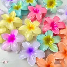 Kit 12 Presilhas Piranha Flor para Cabelo  Prendedor Grampo Estilo Flor Moda Grande 8cm