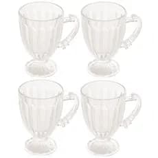 Kit 4 Xícaras para Chá de Cristal  Imperial 200ml Lyor