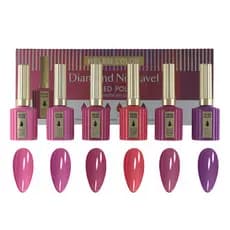 Kit 6 Esmaltes Gel Diamond Nivelável Helen Color 15ml Uv/led