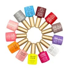 Esmalte em Gel Helen Color UV/ LED 10ml, Cores 221 em diante, Compre acima de 12pcs e Ganhe 1 Gel 15g da Helen Color.