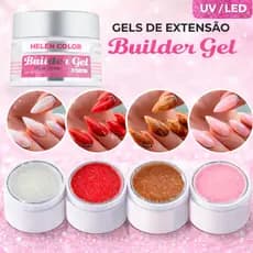 Gel Glitter Extensão de Unhas Helen Color Silver UV /LED 20g