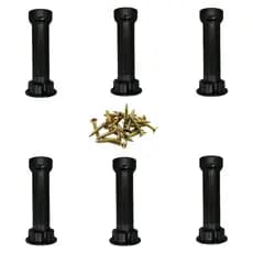 6 Pés Regulável Móveis Armário Redondo 22 A 26cm - Preto