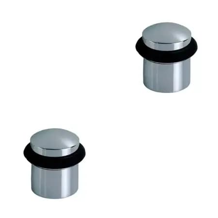 Kit 02 Batedor Amortecedor de Porta Piso Chão Polido Brilhante Metal Aluminio Maciço