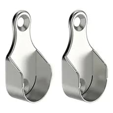 4 Suporte Lateral Para Guarda Roupa Tubo Cabideiro Oval Oblongo Com Parafusos