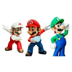 Bonecos Irmãos Bros Mario e Luigi Colecionáveis - 15cm Action Figure Kit Trio Decoração Gamer