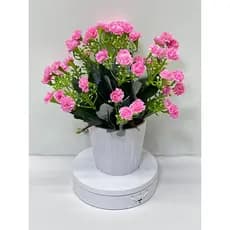 flor com vaso tronco artificial para café mesa