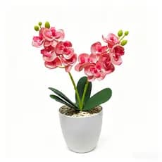 fior  orquídea artificiais com vaso 24cm