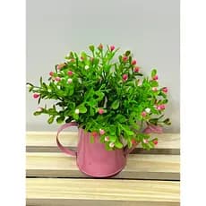 flor artificial com vaso de regador vaso cor aleatório