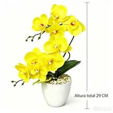 Orquídea Amarela Artificial de Alta Qualidade, Decoração Elegante para Casa e Escritório