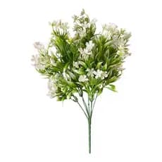 1 Buquês De Mosquitinho 30cm Branco Toque Real 5 Galhos Bem Cheio