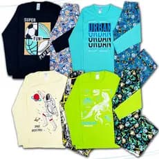 Liquidação Kit c/4 Pijamas Tamanho 10 Manga Longa Comprido Inverno Juvenil