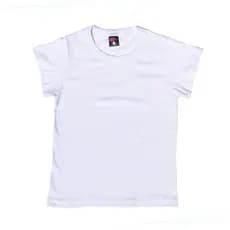 Camiseta Branca Manga Curta Lisa Menino Ano Novo Infantil
