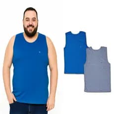 Kit 2 Regatas Masculinas Adulto Plus Size G1 ao G3 Barato