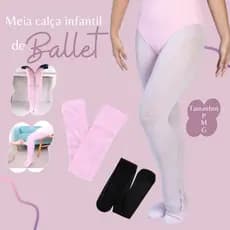Meia Calça Infantil para Ballet Confortável Apresentações Resistente
