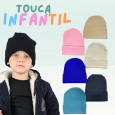 Touca Infantil Lisa Meninas e Meninos Inverno Proteção Frio Elásticas Versáteis