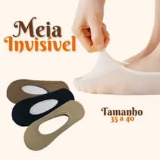 Kit 3 Pares De Meia Invisível Sapatilha Com Proteção Calcanhar Unisex Discreta