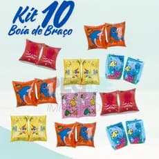 Kit 5 ou 10 Boias De Braço Inflável Infantil Resistente Para Piscinas Praia Diversão