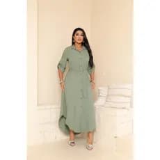 Vestido Chemise Com Manga 3/4 e Laço Para Amarrar - Estilo Casual - Cores Liso e Estampado - Envio RAPIDO