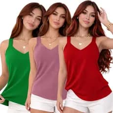 Kit 3 Blusa Regata Feminina Duna Alça Larga Premium Confortável Casual Básica Verão Dia a Dia