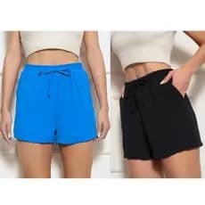 kit 2 short femninina Com Bolso / Elastico na Cintura confoto e tendencia pro verão