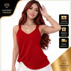 Blusa Regata Feminina Alça Grossa Duna Não Transparente Fresquinha Verão Confortável Dia a Dia