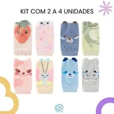 Conjunto de meia joelheira bebê engatinhar antiderrapante