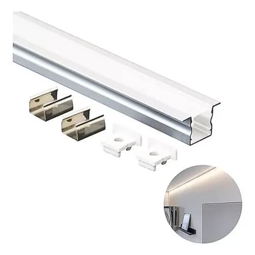 Perfil Alumínio Barra 1 Metro Para Fita Led Embutir 1010 Fita LED Decoração Interma