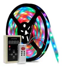 Fita Led RGB 5 Metros + Controle Fita A Prova D'água Decoração Quartos Janelas Mais Sofisticação pra Você