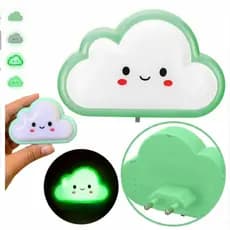 Abajur Tomada Quarto Bebe Criança Nuvem Luminaria Fofinho