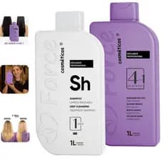 kit plástica dos fios selagem capilar force de frizz 2x1l