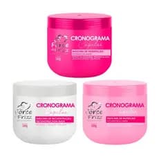 Cronograma Capilar Kit Com 3 Máscaras Tratamento Force De Frizz 500gr Cada