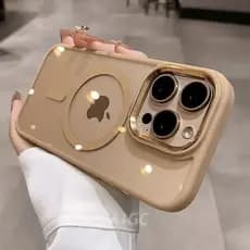Novo Luxo Magnético Deserto Ouro Caso IPhone 17 16 13 14 15 11 12 Pro Max Plus Lente De Metal Com Proteção Contra Impact
