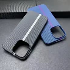Caso Deluxe iPhone 11 12 13 14 15Pro Max fibra de carbono modelado caso PC à prova de choque