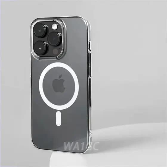 Ultra-Fino Magnético Duro PC HD Caso Transparente Para iPhone 16 15 14 13 12 11Pro Max Plus Magsafe