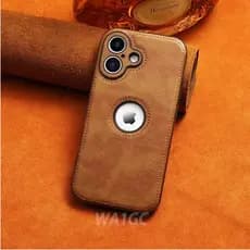Capa De Couro PU Marrom De Alta Qualidade Com Logotipo Exposto Para iPhone 16 15 14 11 12 13 Pro Max À Prova De Choque