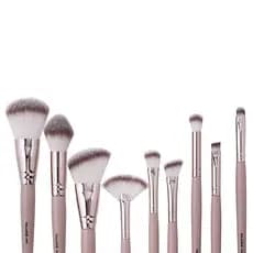 Kit Pincéis de Maquiagem Maange 9 Peças - Cerdas Macias para Olhos, Pele e Acabamento Profissional