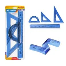 Réguas Flexíveis Kit Com 4 Peças Escola
