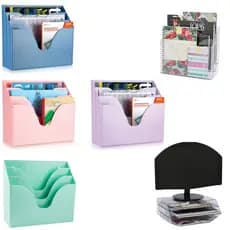 Organizador De Papéis Triplo Office Suporte Para Monitor e Notbook