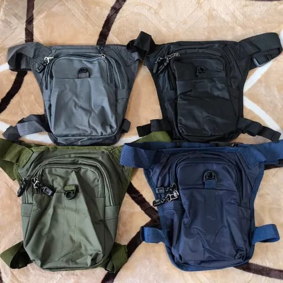 Pochete cartucheira de Perna impermeável unissex preta, azul, cinza e verdes