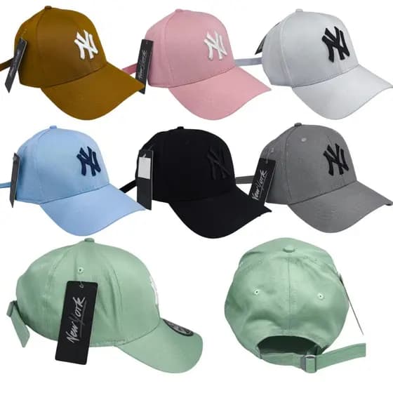 Boné New York Adulto Unissex Ajustável Aba Curva Em Cores masculino feminino