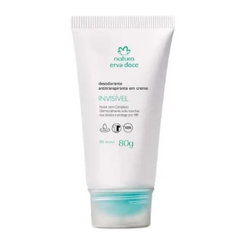 Natura Desodorante Antitranspirante em Creme Erva Doce Invisível 80g