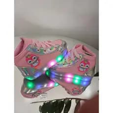 Bota infantil feminino Rosa com Led Estiloso
