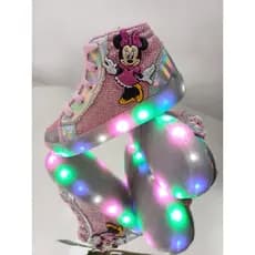 Bota infantil feminino Rosa Gliter com Led'