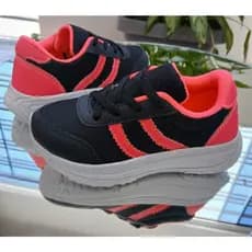 Tênis infantil Feminino Preto com Rosa Confortável