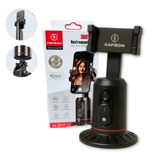 Gimbal Estabilizador Celular Reconhecimento Facial Giratório 360 para Vídeo ou Reunião