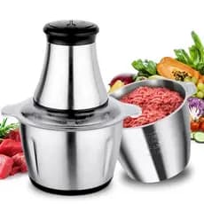 Processador Elétrico de Alimentos 2L Inox com 4 Lâminas – Triturador Rápido e Prático