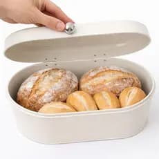 Porta Pão Grande em Lata Preto ou Branco Perolado – Organizador de Bancada Cantinho do Café