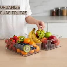 Kit 2 Organizadores de Acrílico Multiuso Transparente – Praticidade e Organização no Dia a Dia